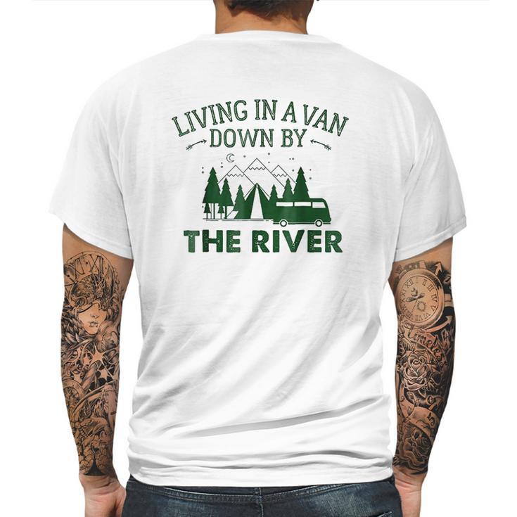 Living In A Van Down By The River Summer Camping Home Mens Back Print T-shirt