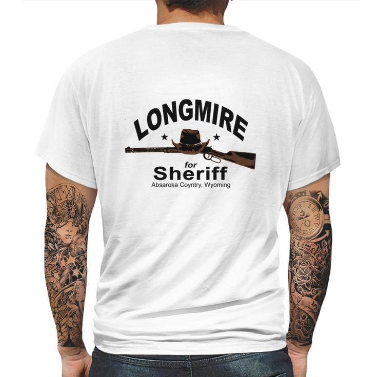 Longmire For Sheriff Police T Shirts Mens Back Print T-shirt