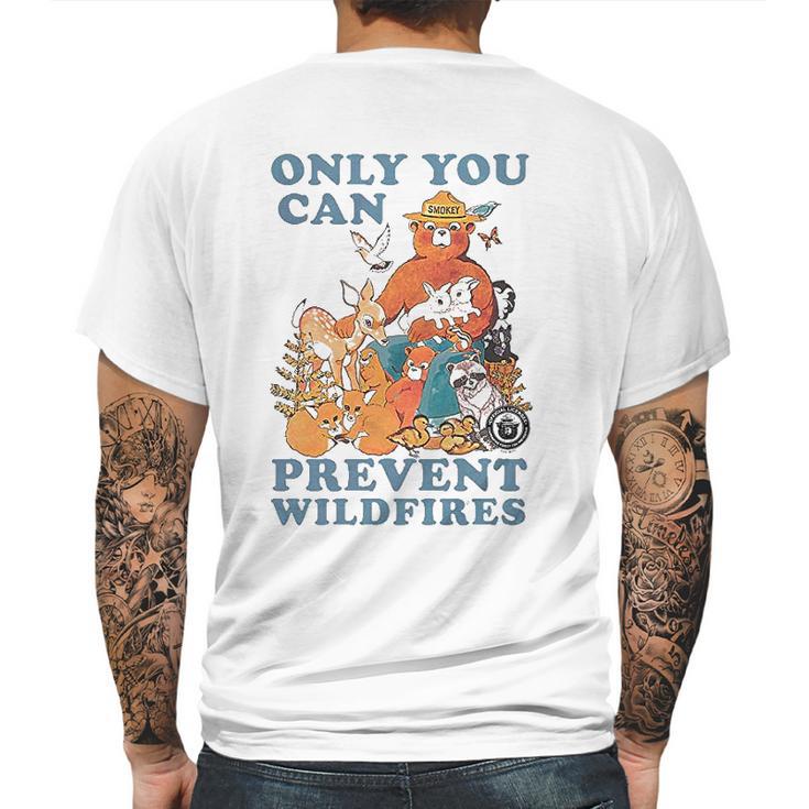 Luv Smokey Bear  Only You Can Prevent Wild Fires Ringer Mens Back Print T-shirt