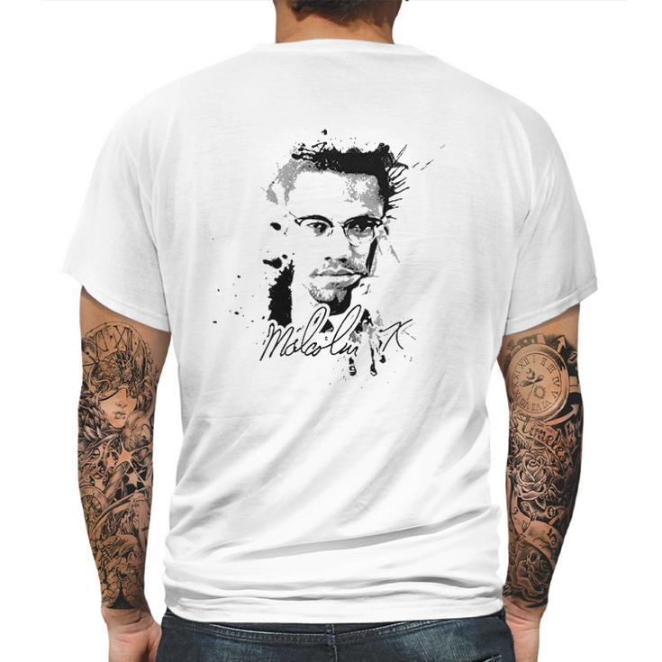 Malcolm X Grunge Mens Back Print T-shirt