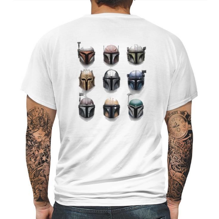 The Mandalorian Battle Worn Helmets Mens Back Print T-shirt