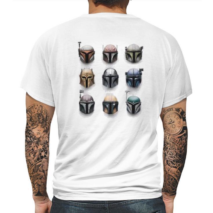 The Mandalorian Battle Worn Helmets Mens Back Print T-shirt