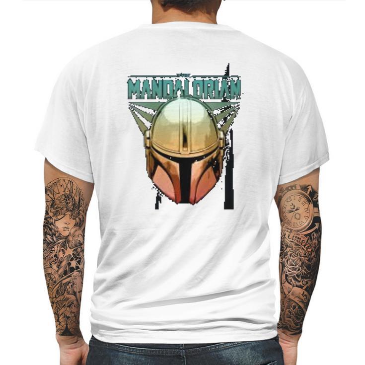 The Mandalorian Gradient Beskar Helmet Mens Back Print T-shirt