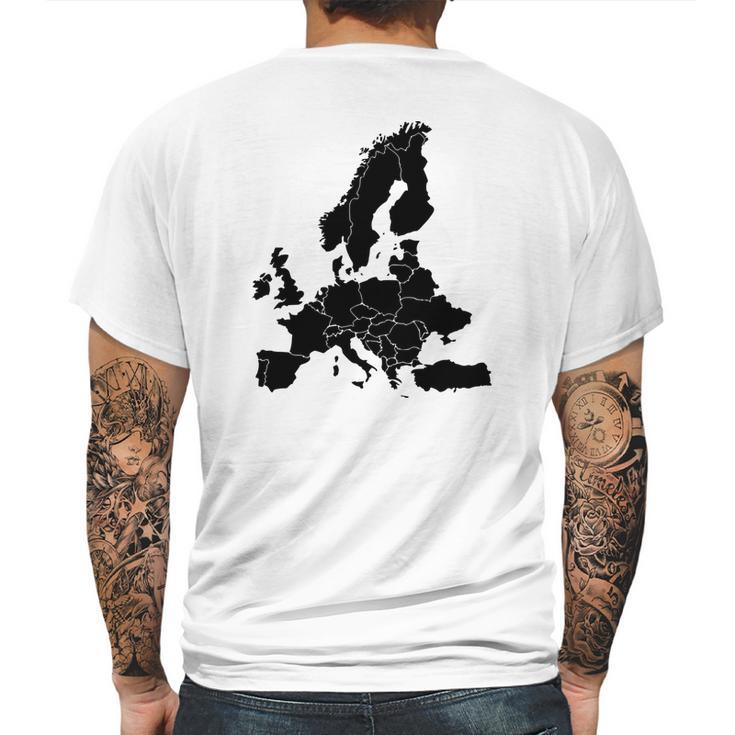 Map Of Europe Mens Back Print T-shirt