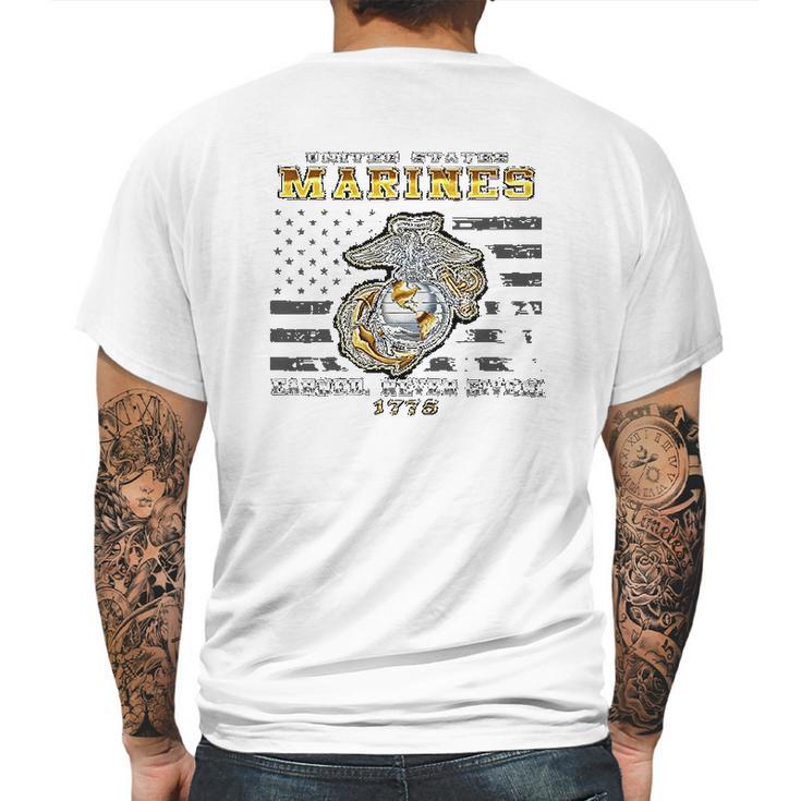 Marine Corps Marine Corps Usmc Earned Never Given Mens Back Print T-shirt