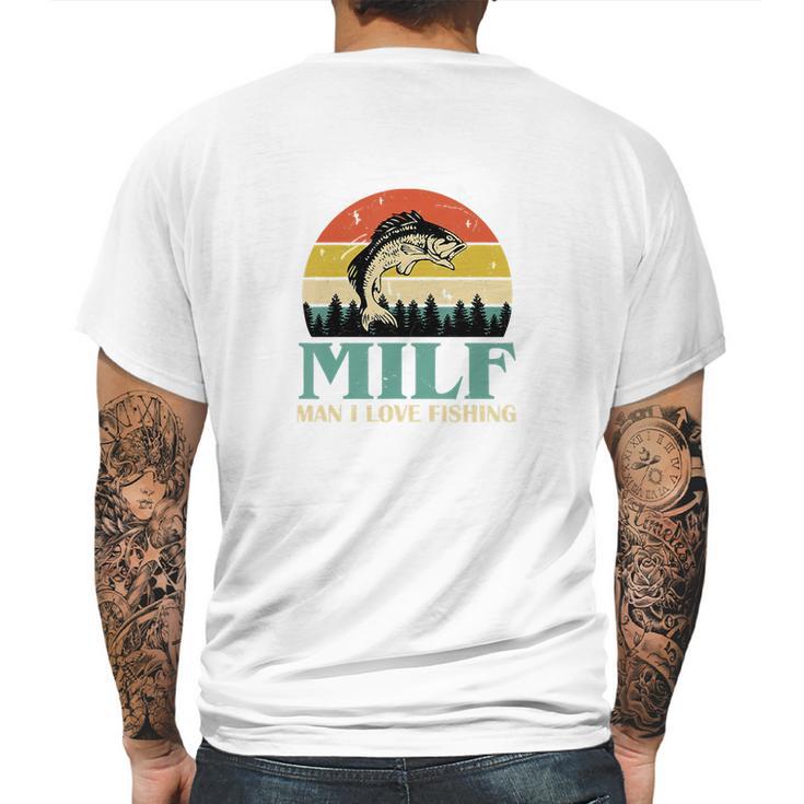 Milf Man I Love Fishing Vintage Mens Back Print T-shirt