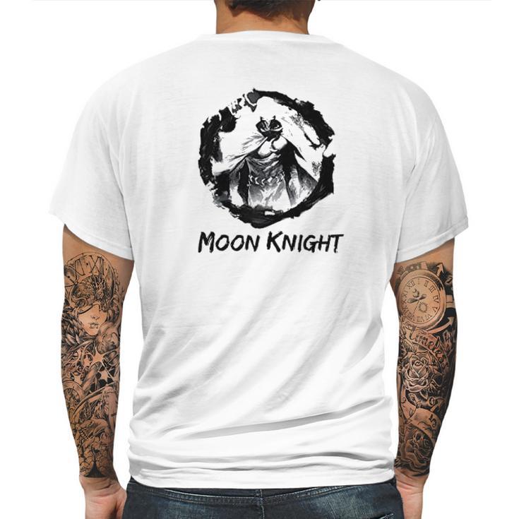 Moon Knight Black And White Mens Back Print T-shirt