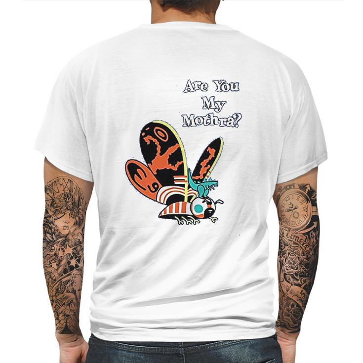 Are You My Mothra Funny Parody Kaiju Heather Royal Blue L Graphic Mens Back Print T-shirt