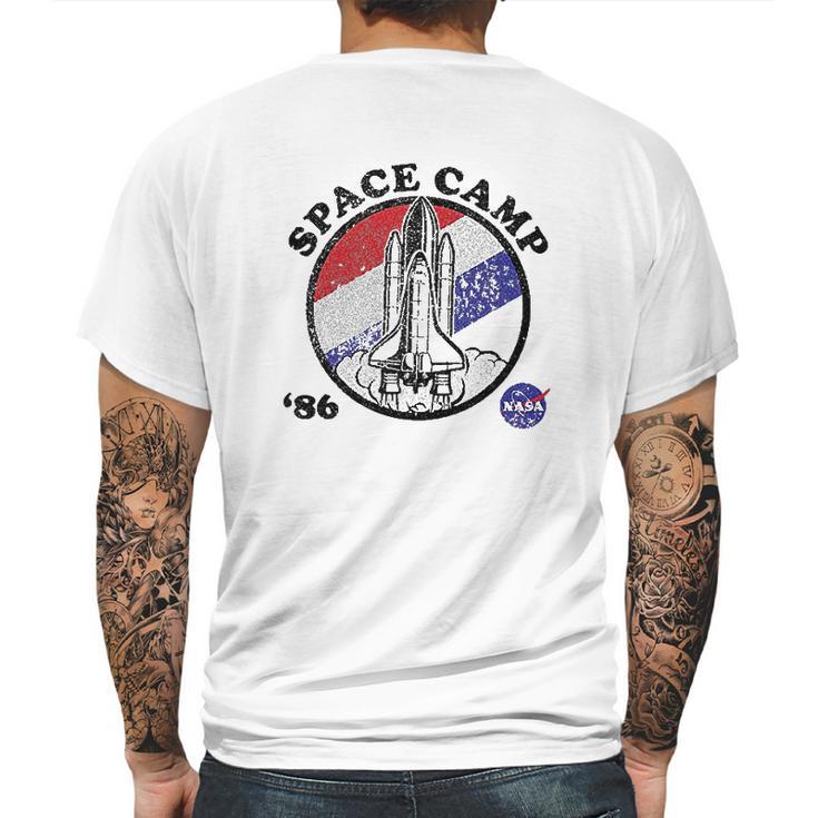 Nasa Space Camp Red White And Blue 86 Badge Mens Back Print T-shirt