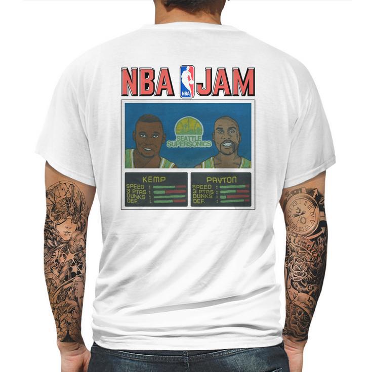 Nba-Jam-Seattle-Supersonics---Pine-L Mens Back Print T-shirt