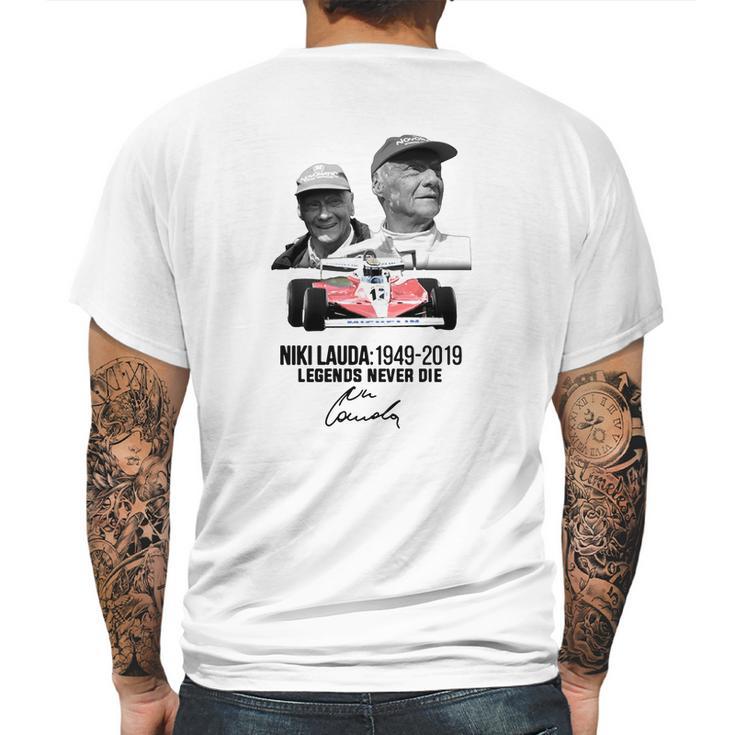 Niki Lauda 1949 2019 Legends Never Die Shirt Mens Back Print T-shirt