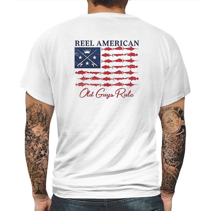 Old Guys Rule For Men Reel American Mens Back Print T-shirt