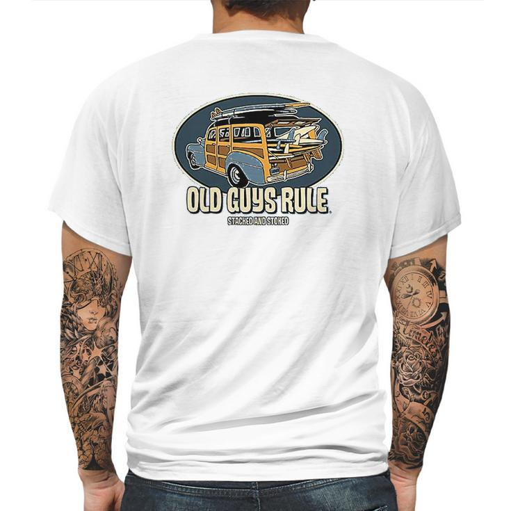 Old Guys Rule Stacked And Stoked Mens Back Print T-shirt