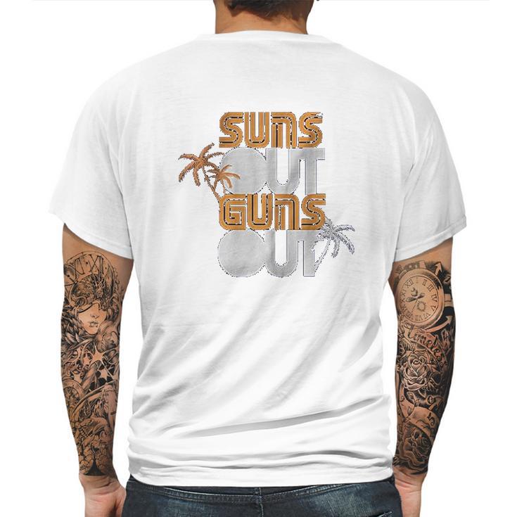 Palm Trees Suns Out Mens Back Print T-shirt