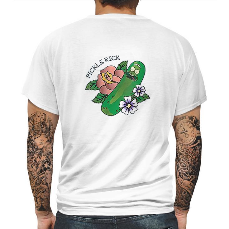 Pickle Rick Cartoon Mens Back Print T-shirt