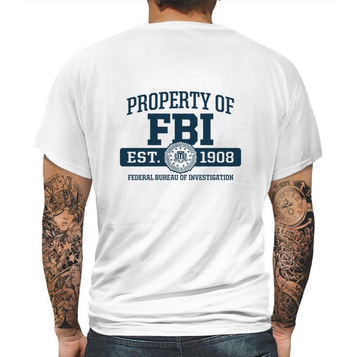 Property Of Fbi Mens Back Print T-shirt