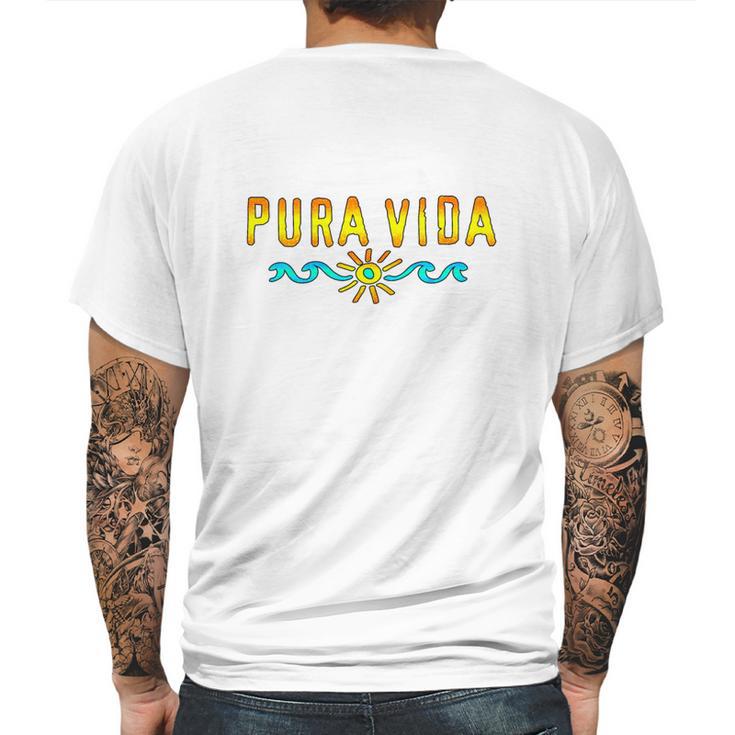 Pura Vida Costa Rica Surfing Beach Holidays Mens Back Print T-shirt