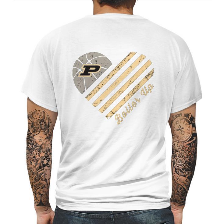 Purdue Boiler Up Heart Mens Back Print T-shirt