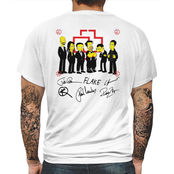 Rammstein Simpsons Flake Signatures Shirt Mf Mens Back Print T-shirt