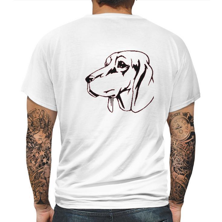 Redbone Coonhound Head Mens Back Print T-shirt