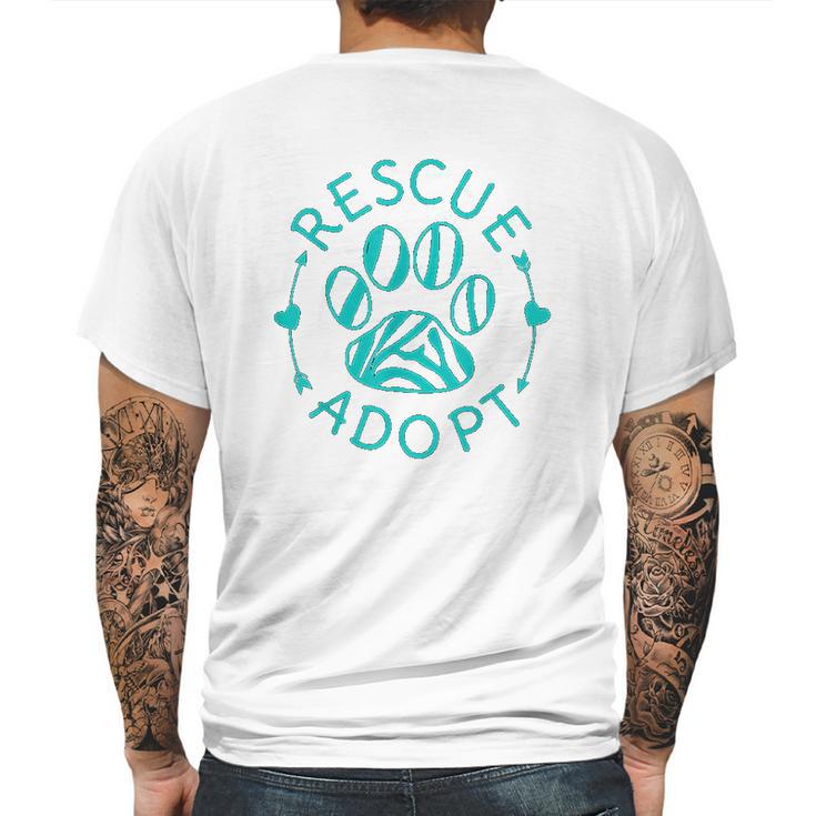 Rescue Adopt Animal Lover Love Cats Dogs Paw Print Gift Mens Back Print T-shirt