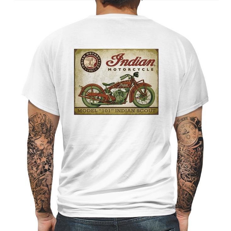 Retro Indian Motorcycle 101 Indian Scout T-Shirt Mens Back Print T-shirt