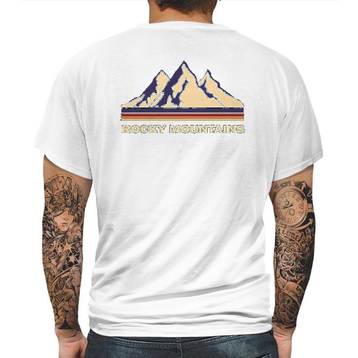 Rocky Mountains Retro Nature British Columbia Mens Back Print T-shirt