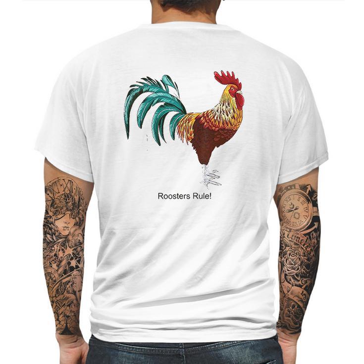 Roosters Rule Mens Back Print T-shirt