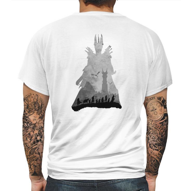 Sauron &Ampamp The Fellowship Lotr Mens Back Print T-shirt