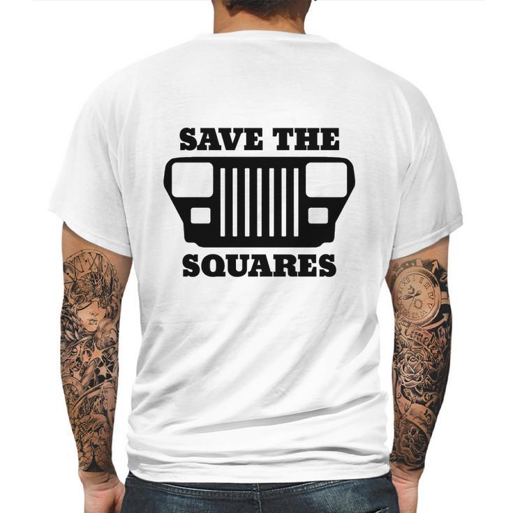 Save The Squares Jeep Mens Back Print T-shirt