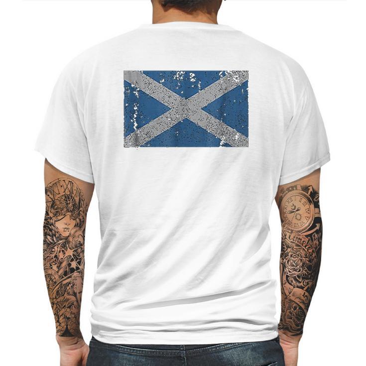 Scotland Flag Scottish Saltire Saint Andrews Cross Mens Back Print T-shirt