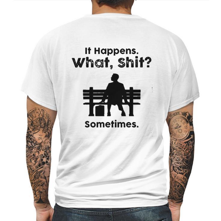 Sht Happens Classic Movie Mens Back Print T-shirt