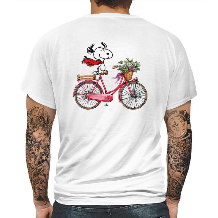 Snoopy And Bicycle Shirt Mens Back Print T-shirt