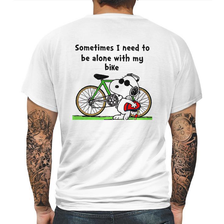 Snoopy Bike Mens Back Print T-shirt