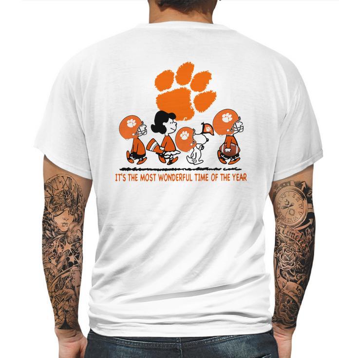 Snoopy And Friends Clemson Tigers Its The Most Wonderful Time Of The Year Shirt Mf Mens Back Print T-shirt