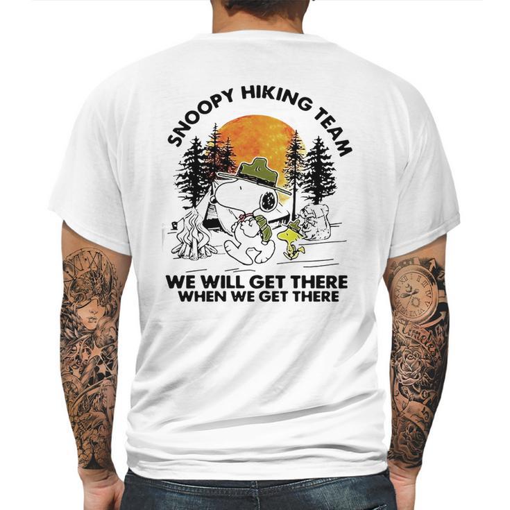 Snoopy Hiking Team We Will Get There When We Get There T-Shirt Mens Back Print T-shirt