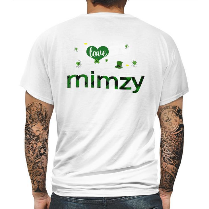 St Patricks Day Cute Shamrock I Love Being Mimzy Heart Family Gifts Mens Back Print T-shirt