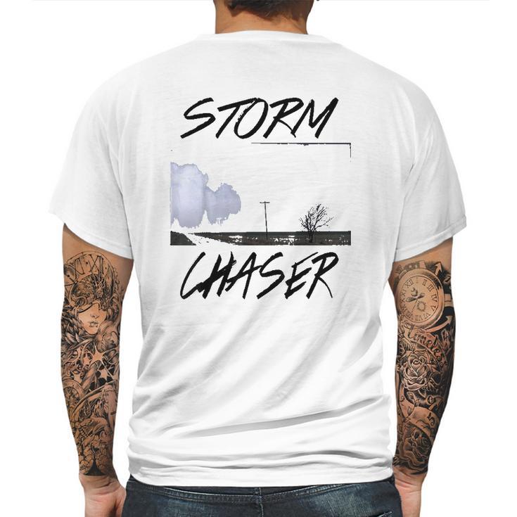 Storm Chaser Cone Tornado Mens Back Print T-shirt