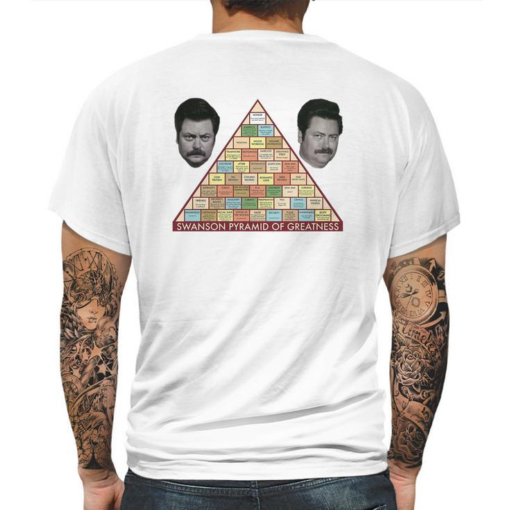 Swanson Pyramid Of Greatness Mens Back Print T-shirt