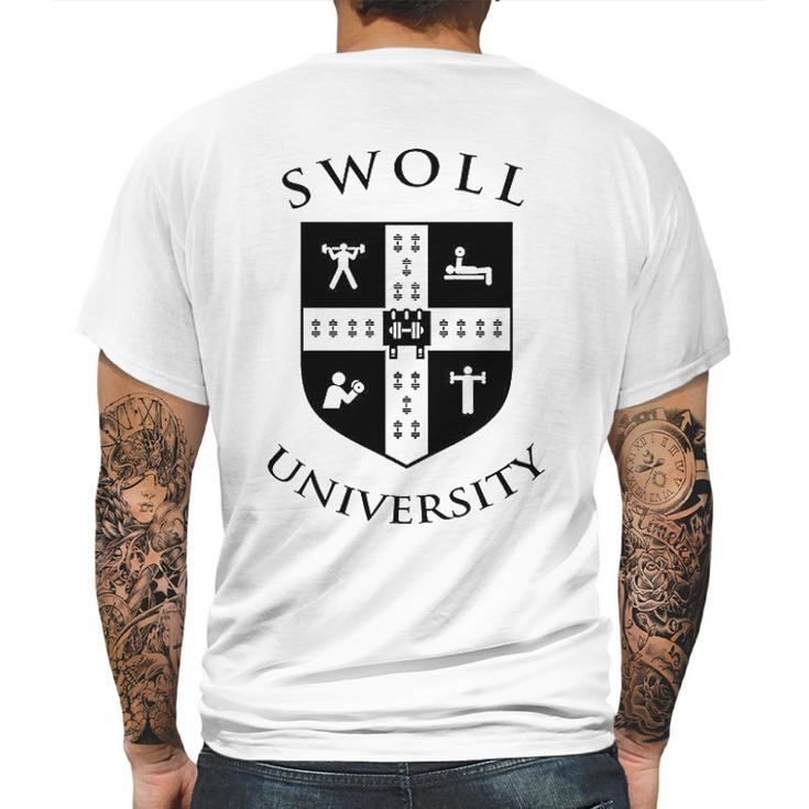 Swoll University  Funny Gym  Bodybuilding Mens Back Print T-shirt