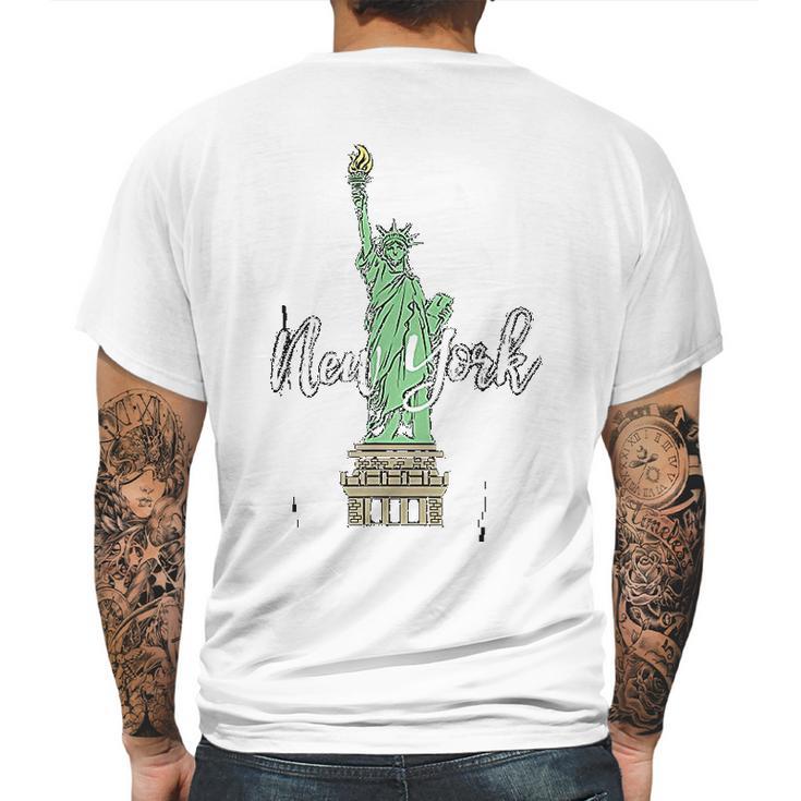 Tourist Statue Of Liberty Iconic New York Mens Back Print T-shirt