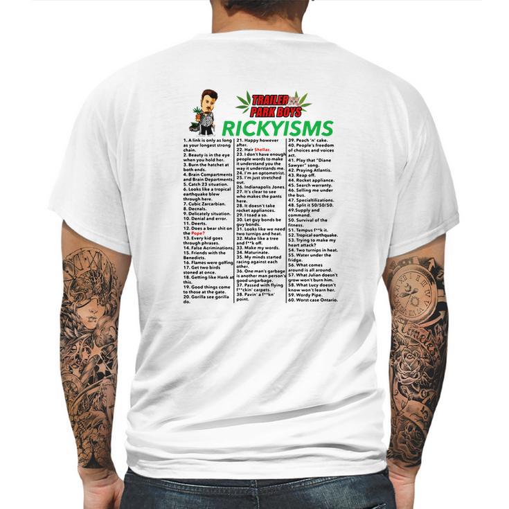 Trailer Park Boys Rickyisms Shirt T Shirt Tee Mens Back Print T-shirt