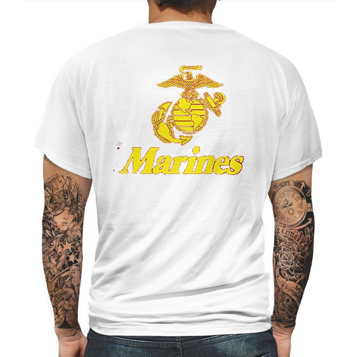 Usmc Marines Red Mens Back Print T-shirt