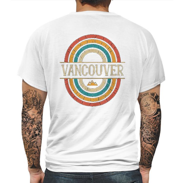 Vancouver British Columbia Canada Vintage Retro 80S Mens Back Print T-shirt