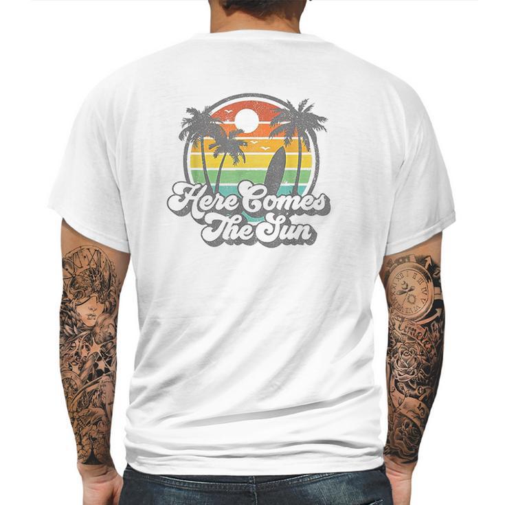 Vintage Here Comes The Sun Beach Surfing Retro 70S Surf Gift Mens Back Print T-shirt