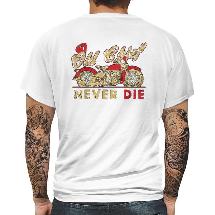 Vintage Motorcycle Native Chief Motorcycle Bikers Gift Mens Back Print T-shirt