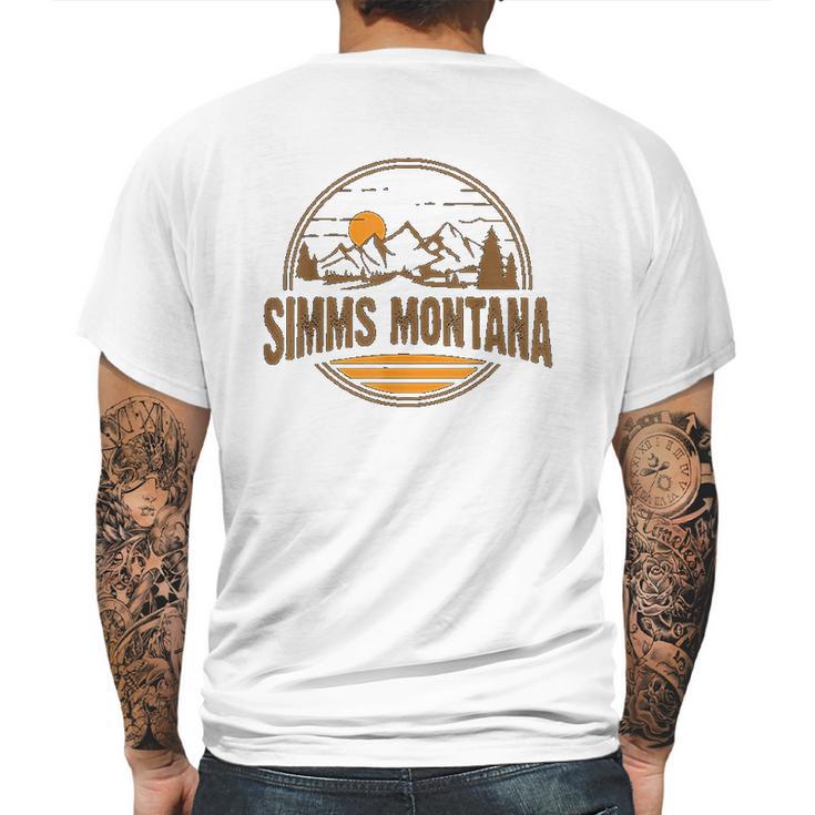 Vintage Simms Montana Mountain Hiking Souvenir Print Mens Back Print T-shirt