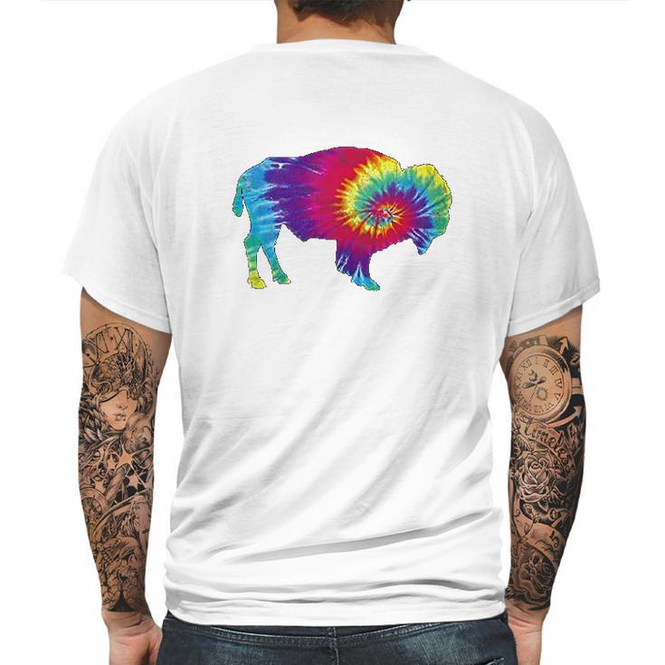 Vintage Tie Dye Bison American Buffalo Mens Back Print T-shirt