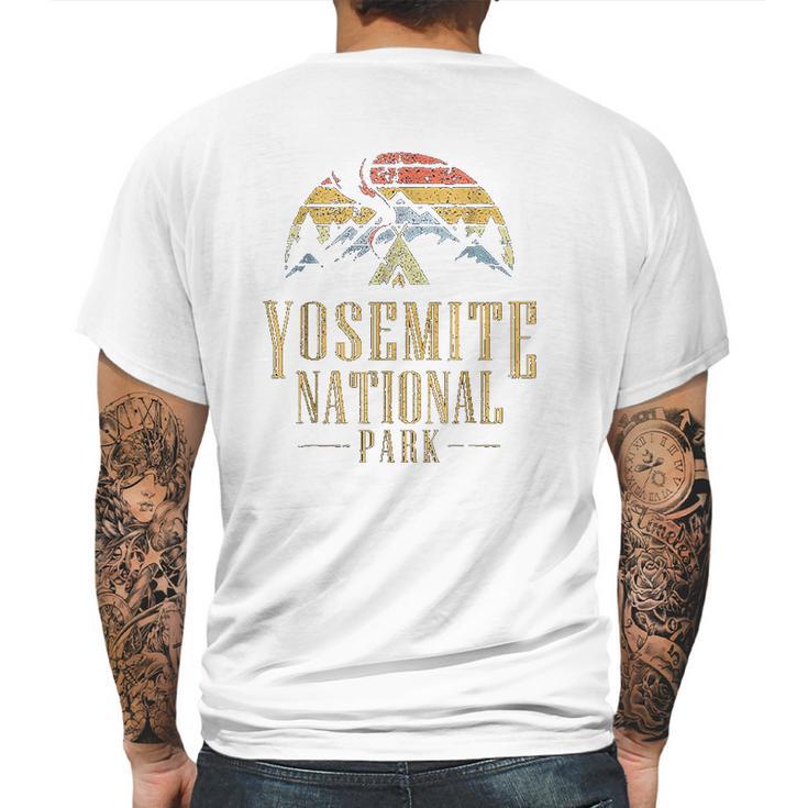 Vintage Yosemite National Park Campfire Mens Back Print T-shirt