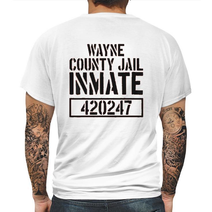 Wayne County Jail Inmate Prison Halloween Costume Mens Back Print T-shirt